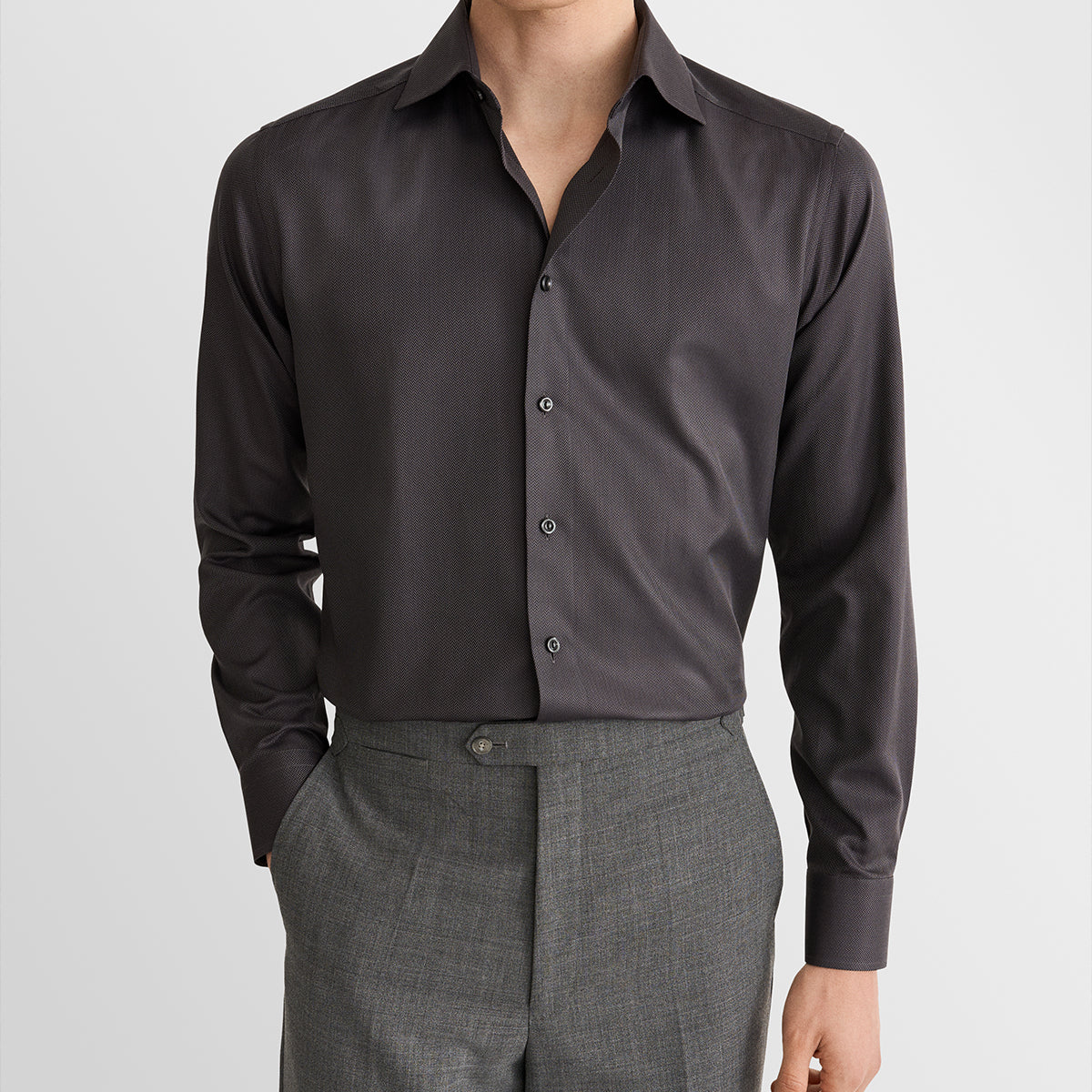 Contemporary Herringbone Signature Twill Shirt