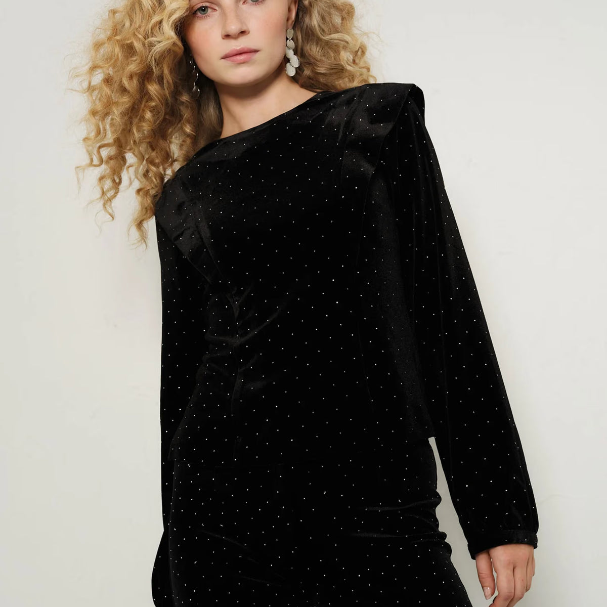 Kendra Stud Velour Blouse