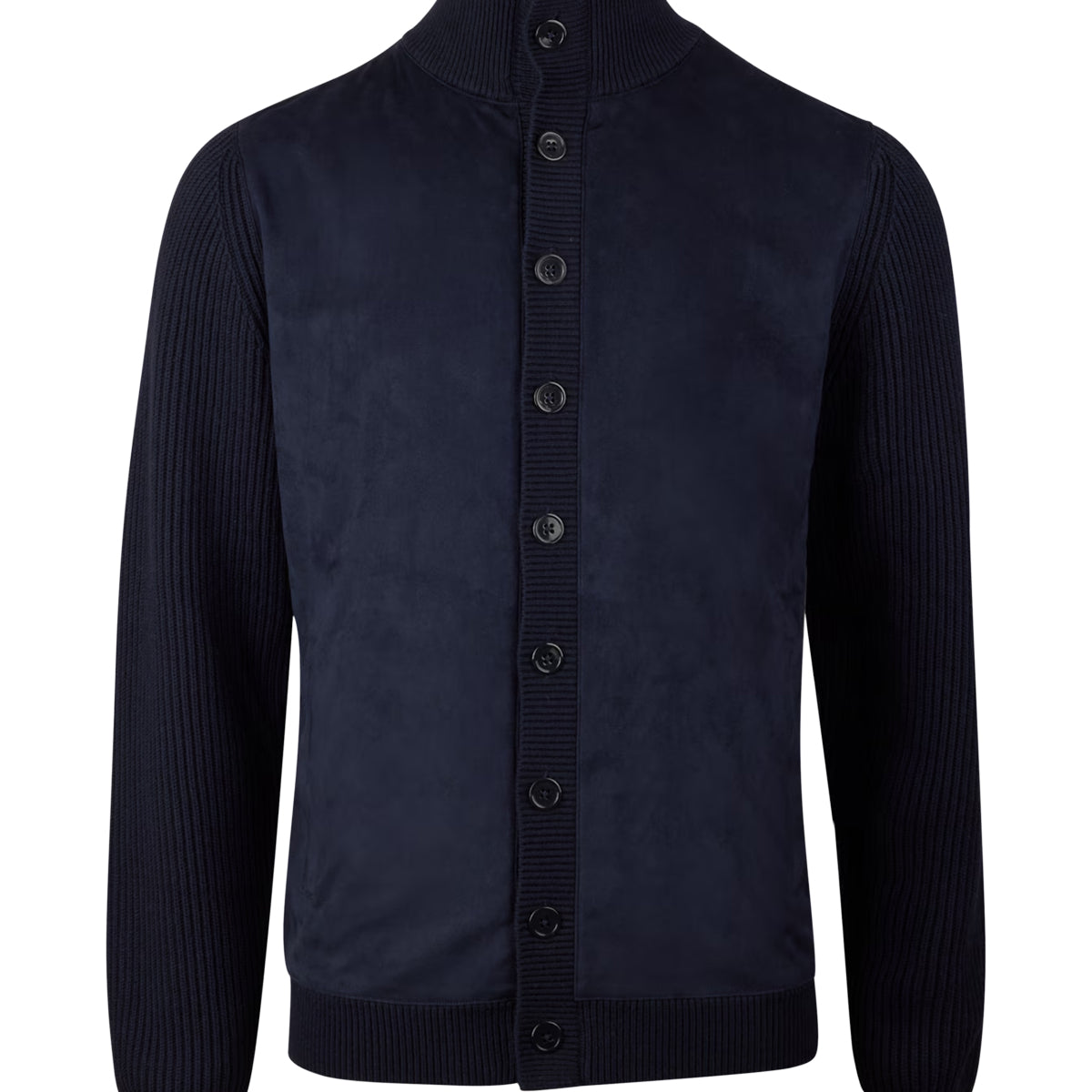 Cardigan Knitted Hybrid Buttoned Alcantara
