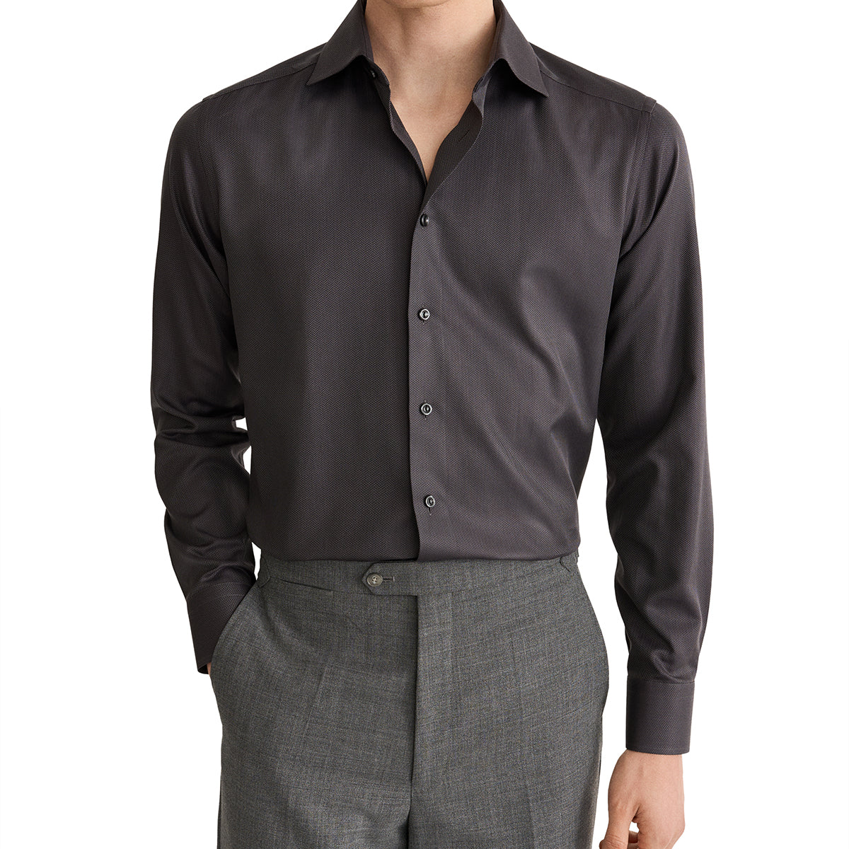 Slim Herringbone Signature Twill Shirt