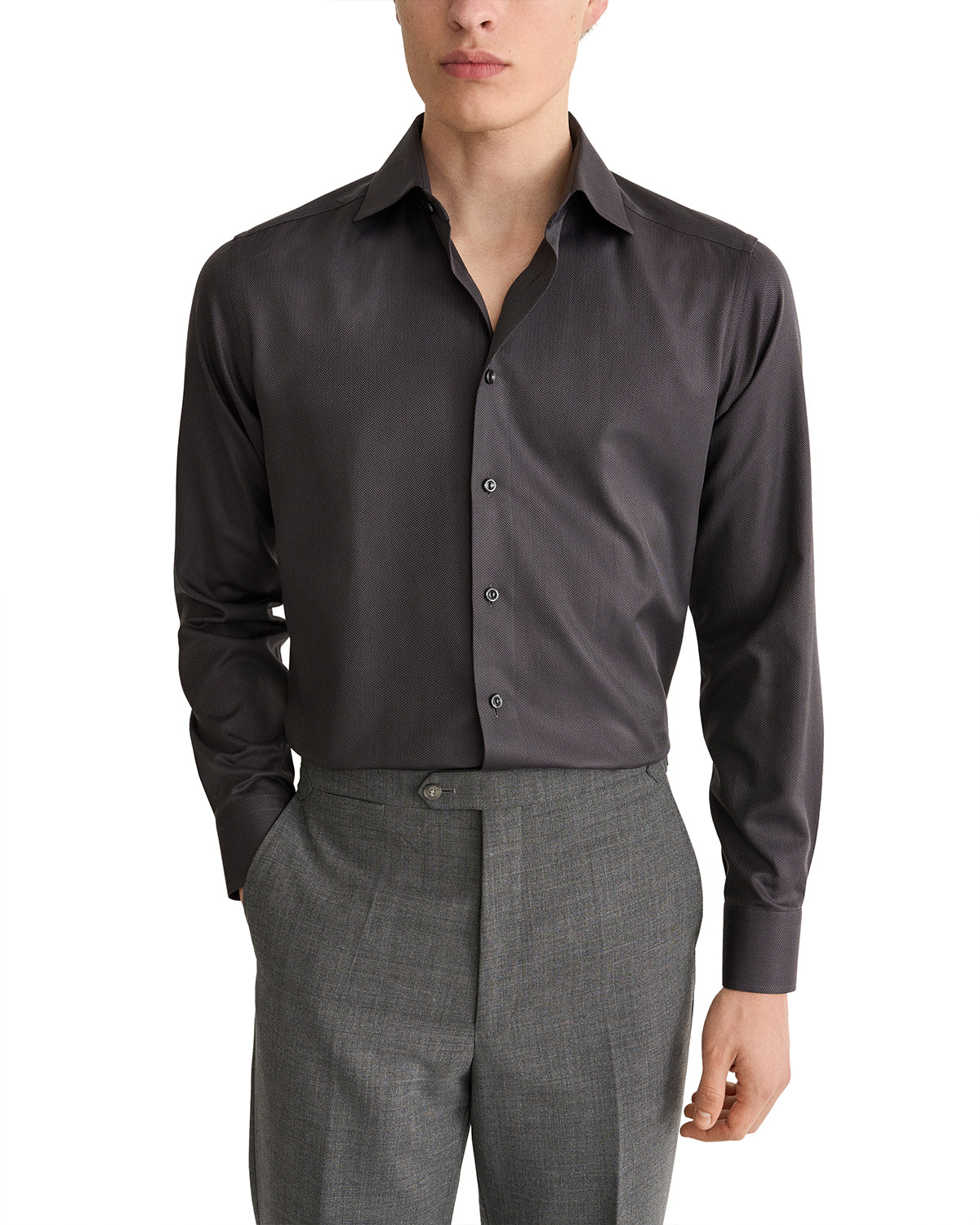 Slim Herringbone Signature Twill Shirt