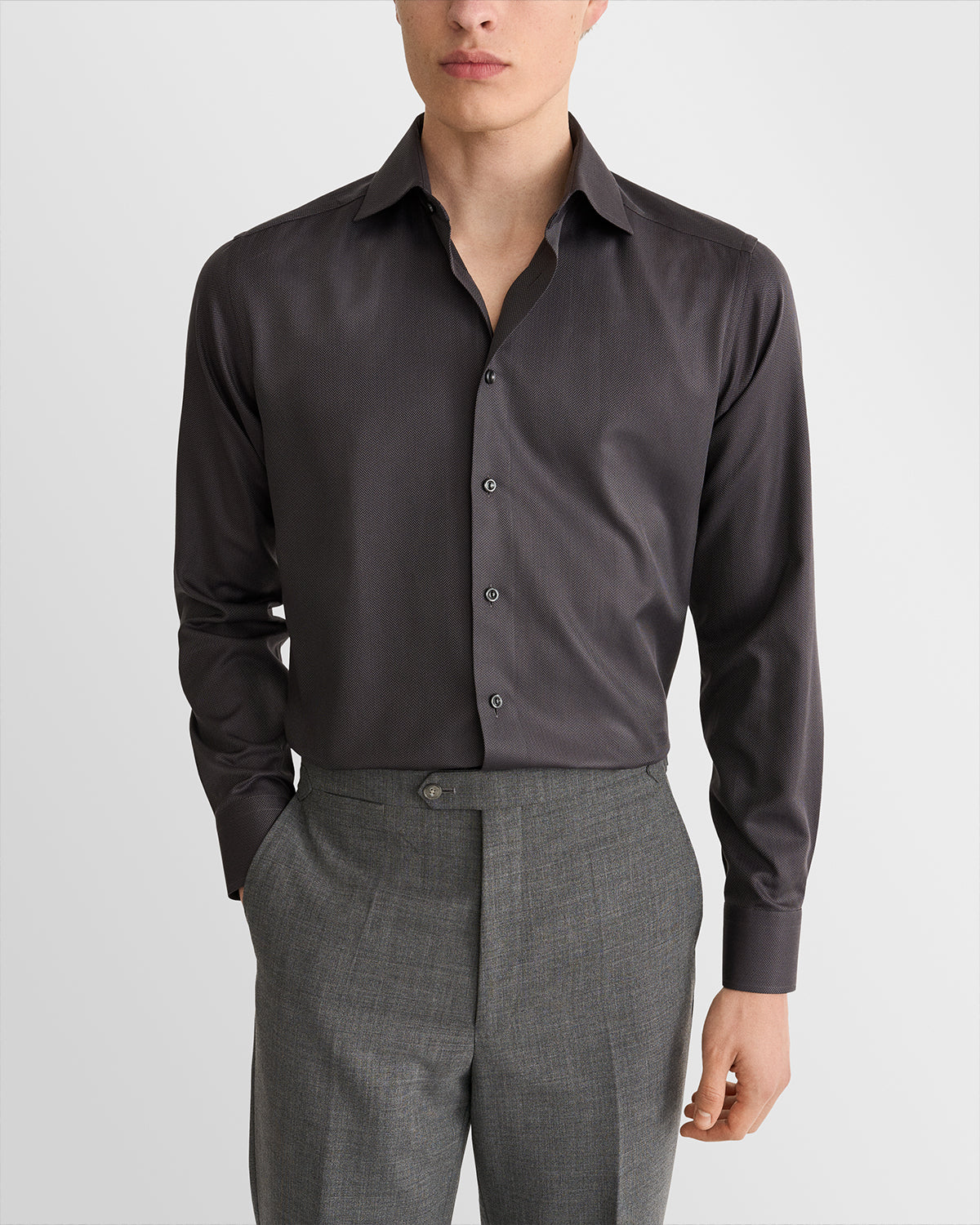 Contemporary Herringbone Signature Twill Shirt