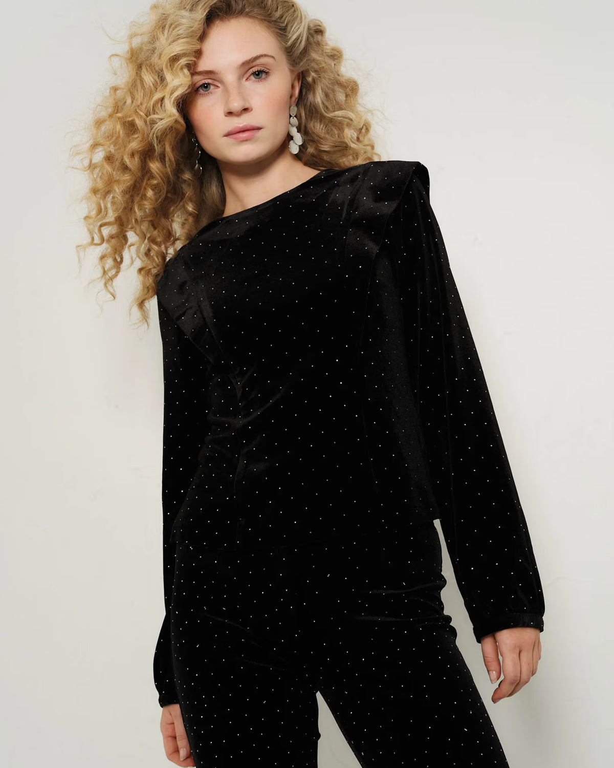 Kendra Stud Velour Blouse