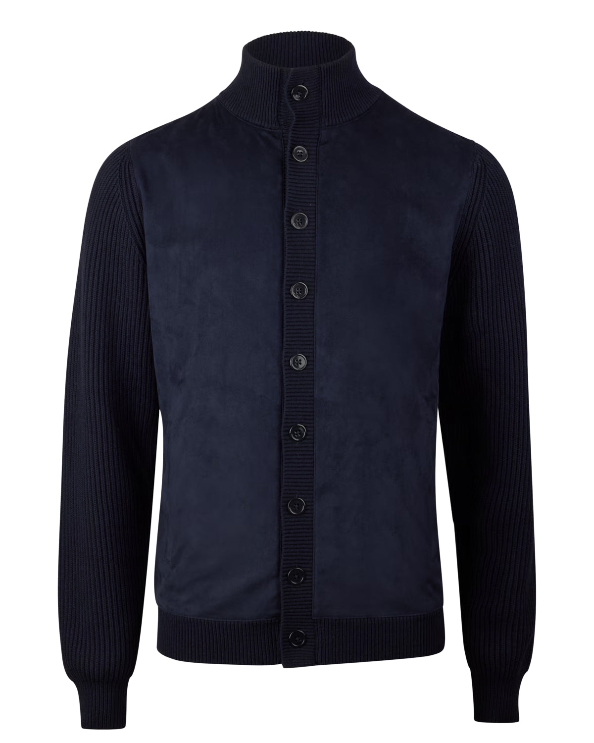 Cardigan Knitted Hybrid Buttoned Alcantara