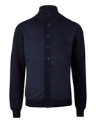 Cardigan Knitted Hybrid Buttoned Alcantara
